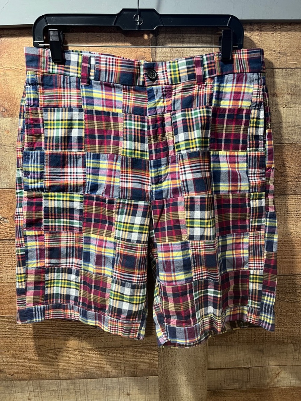 Brooks Brothers 346 Multicolor Patchwork Plaid Cotton Shorts Men’s 33